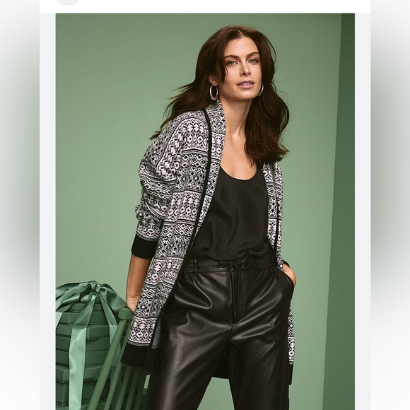 Contemporaine Shawl Collar Geometric print  cardigan in Size Medium - Picture 4 of 4